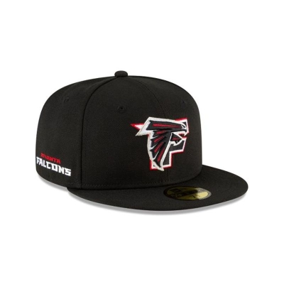 Black Atlanta Falcons Hat - New Era NFL Logo Mix 59FIFTY Fitted Caps USA7396581